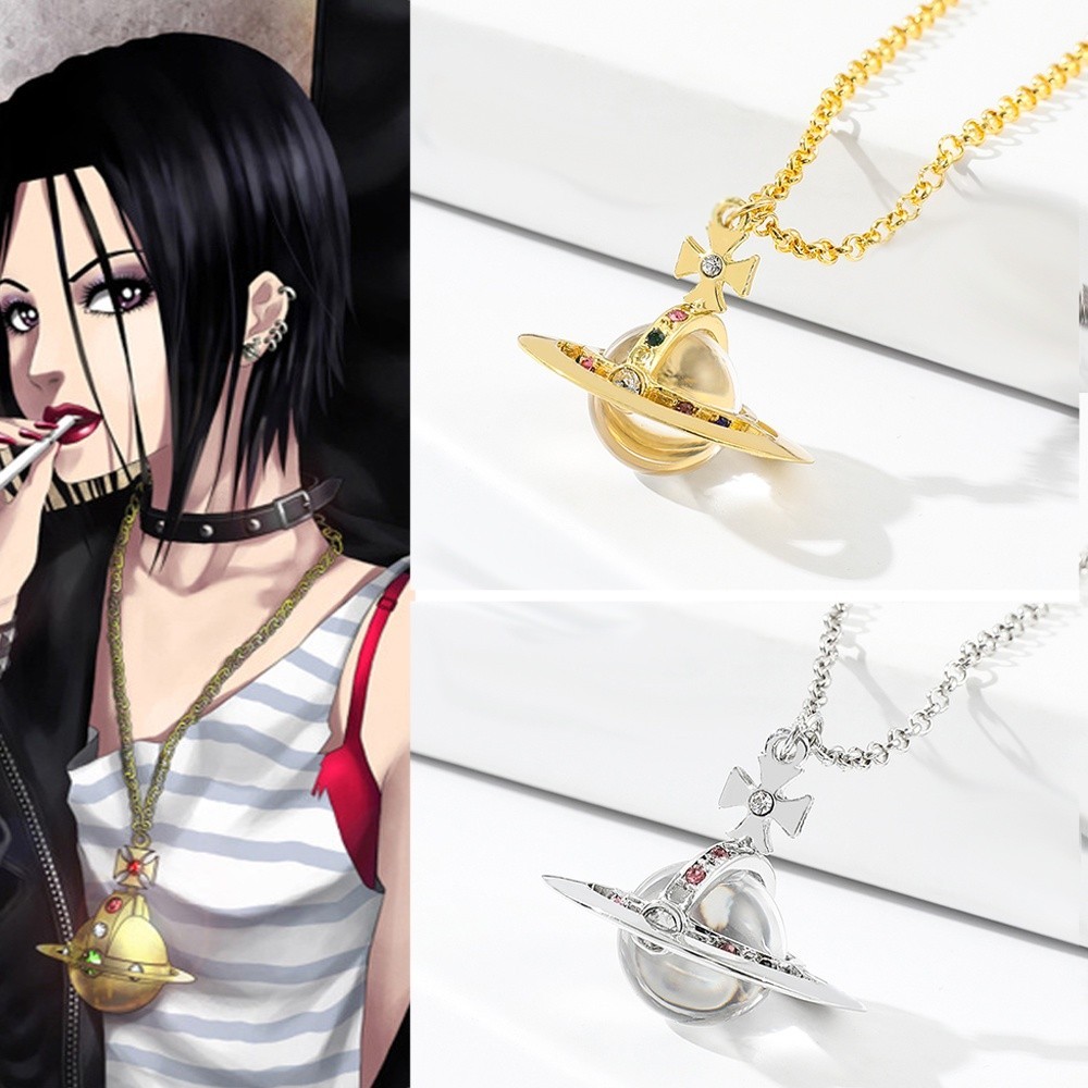 Unidentified Flying Object สร้อยคออะนิเมะ Saturn แก้วคริสตัลลูกปัดสร้อยคอมังงะตัวอักษรสร้อยคอจี้