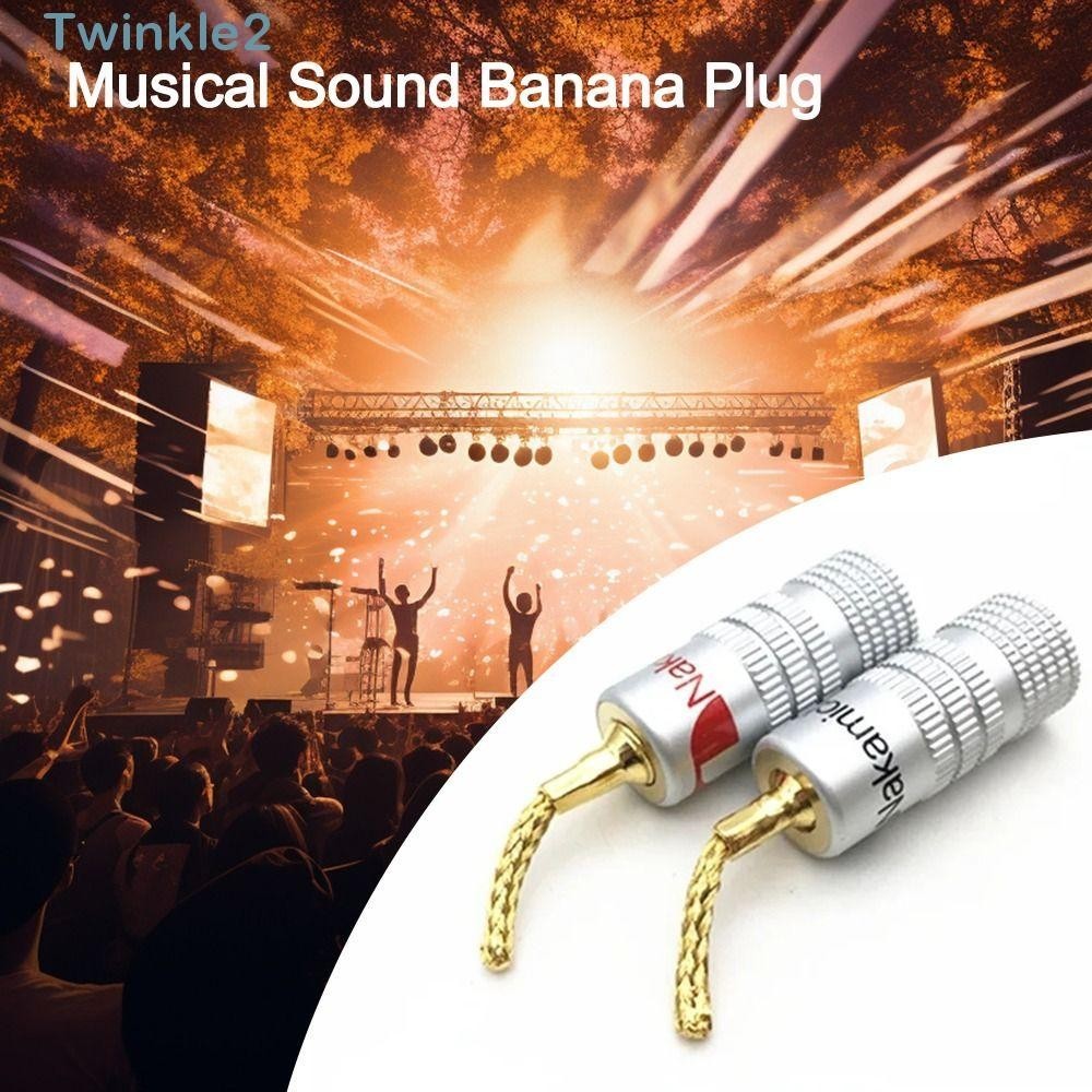 Twinkle Musical Sound Banana Plug, Gold Plated Pin สกรูประเภท Nakamichi Banana Plug, Banana Connectors ปลั ๊ กแจ ็ ค Black &amp;Red ลําโพงเครื ่ องขยายเสียงลําโพงสายเชื ่ อมต ่ อ