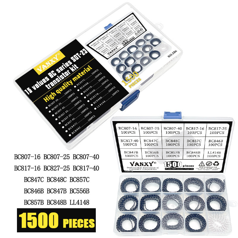 15 ค่าชุดทรานซิสเตอร์ SOT BC817-25 BC807-25 BC807-40 BC817-40 BC847C BC848C BC857C BC846B BC847B BC5