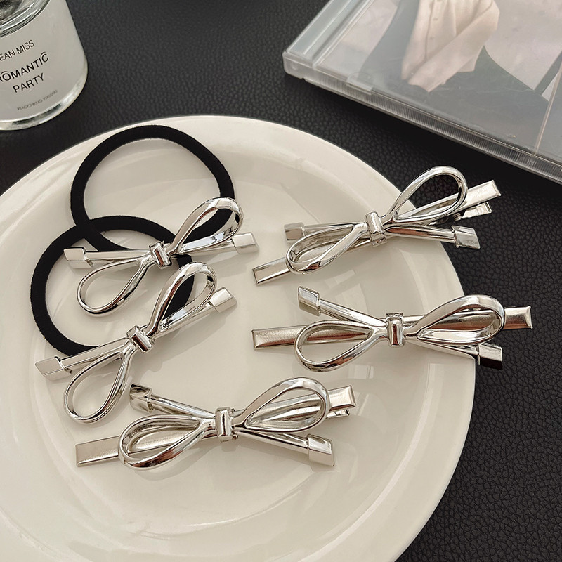 โบว ์ ด ้ านข ้ างแยกผม Duckbill คลิปยืดสูงแถบคาดศีรษะสไตล ์ อุปกรณ ์ เสริมสําหรับ Headwear ผู ้ หญิง