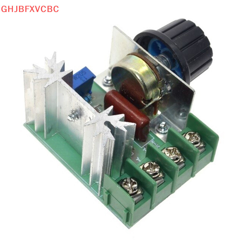 Zhechuiaa.th คุณภาพสูง 2000W AC 220V SCR อิเล ็ กทรอนิกส ์ โมดูลควบคุมแรงดันไฟฟ ้ าควบคุมความเร ็ วคอนโทรลเลอร ์ รถจักรยานยนต ์ ใหม ่
