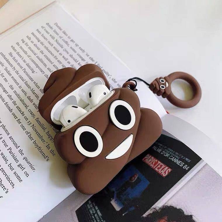 Super Cute Poop Apple AirPods Pro3 Generation Protective Case Bluetooth Earbuds Case Airpods1/2 Generation Soft Silicone a2SM