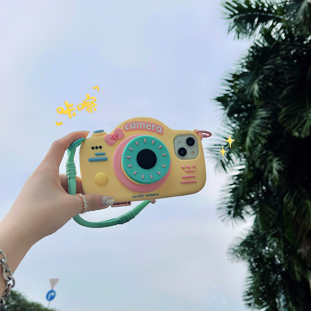 ใหม่การ์ตูนซิลิโคนยึดกล้องเคสโทรศัพท์เหมาะสําหรับ15pro max 15PRO 15 14 14PRO max 13 12PRO max 13pro max 11 Soft Shellกันกระแทก