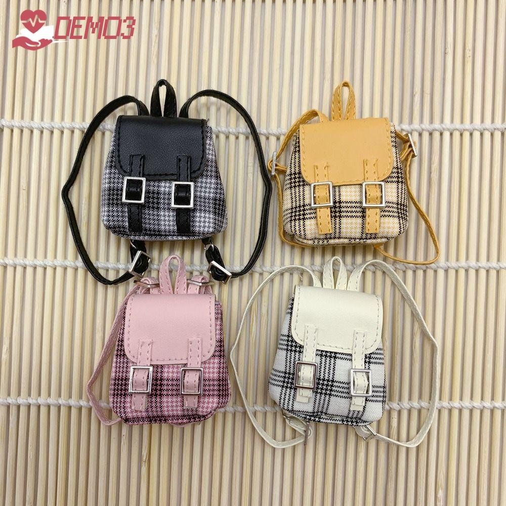 Demo3 Labubu ตุ๊กตากระเป๋าเป้สะพายหลัง,กระเป๋าตุ๊กตากระเป๋านักเรียนกระเป๋ามินิ,คุณภาพสูง Rucksack ของเล่นเด็กลายสก๊อต Labubu ตุ๊กตาอุปกรณ์เสริมสําหรับ Labubu/ob11