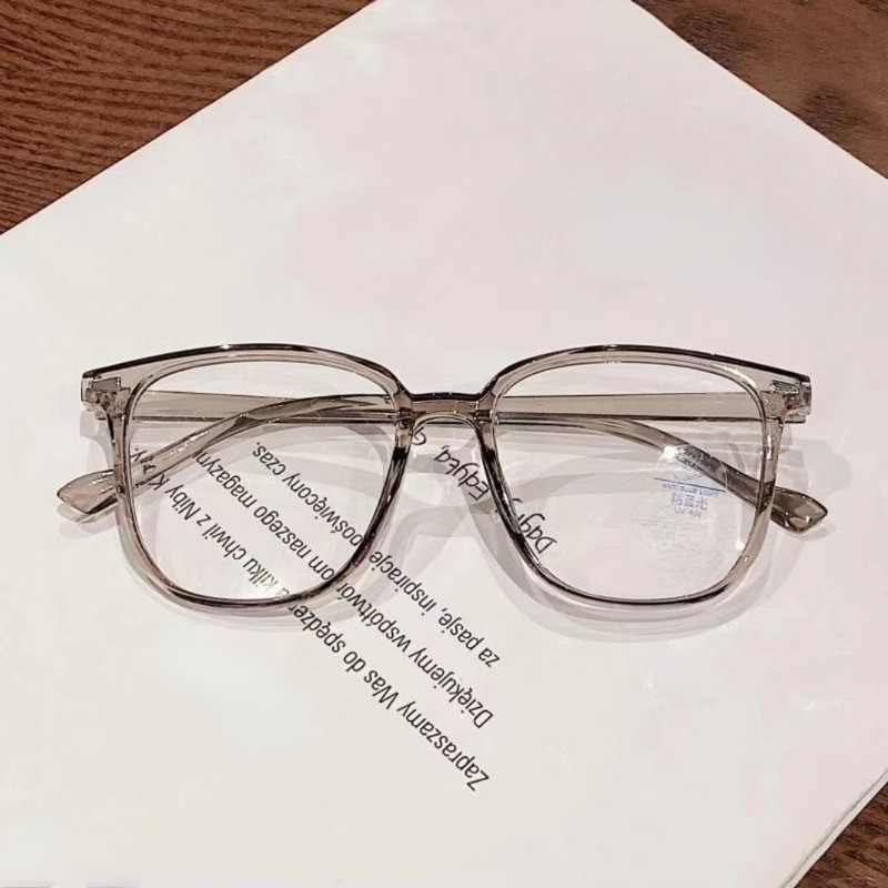 แว่นตาสายตาสั้นแฟชั่น ป้องกันแสงสีฟ้า น้ําหนักเบา 0°~-600° แว่นตากรอบใหญ่ สไตล์เกาหลี กรอบสี่เหลี่ยม 041 - รูปที่ 4