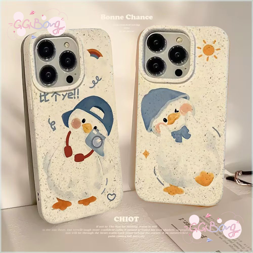 เคสเป็ดตัวน้อยน่ารักน่ารักเข้ากันได้ IPhone 11 15 12 14 13 Pro Max 7 8 6S 15 6 Plus XR X XS MAX SE ปกไดโนเสาร์ตัวน้อย
