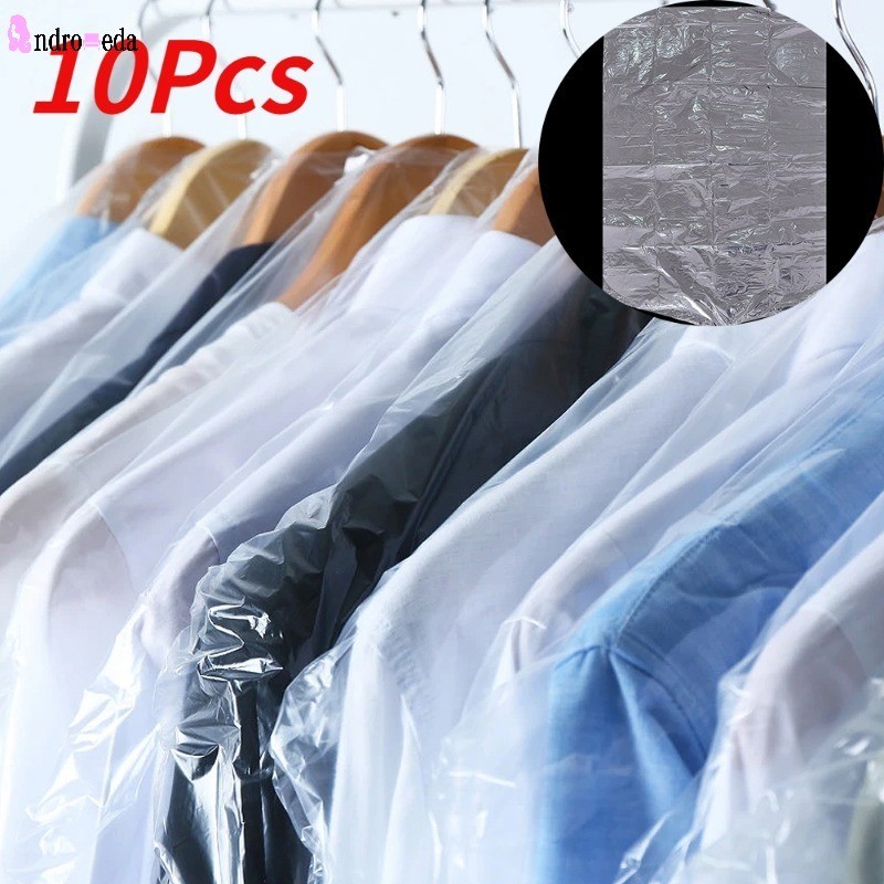 10ชิ้นใสกันน้ําถุงเก็บพลาสติกทิ้งฝุ่นเสื้อผ้าครอบคลุมสําหรับสูทชุดที่มองเห็นได้60*90เซนติเมตร