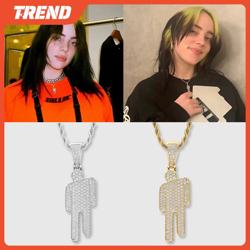 Billie Eilish Blohsh สร ้ อยคอจี ้ ผู ้ ชายและผู ้ หญิง Hip Hop แฟชั ่ นอุปกรณ ์ เสริมของขวัญสะสม