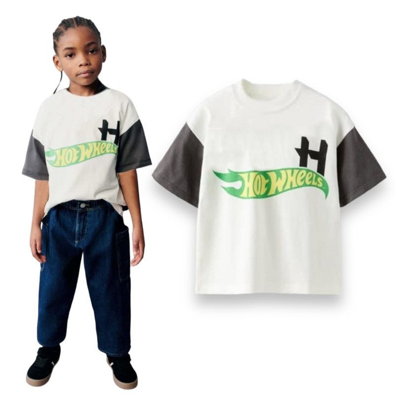เสื้อยืด Zara HOTWHEEL สําหรับเด็กผู้ชาย / Boy Tee Tshirt สําหรับเด็กผู้ชาย 6T-14T - พื้นที่ครอบครัว