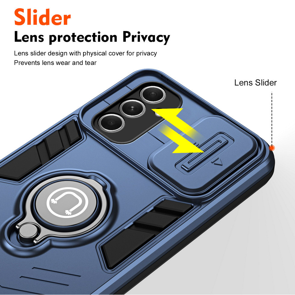 Capa เลื ่ อนหน ้ าต ่ างโลหะนิ ้ วมือผู ้ ถือบัตรสําหรับ Samsung A55 A35 A25 A15 A05 A54 A34 A24 A1