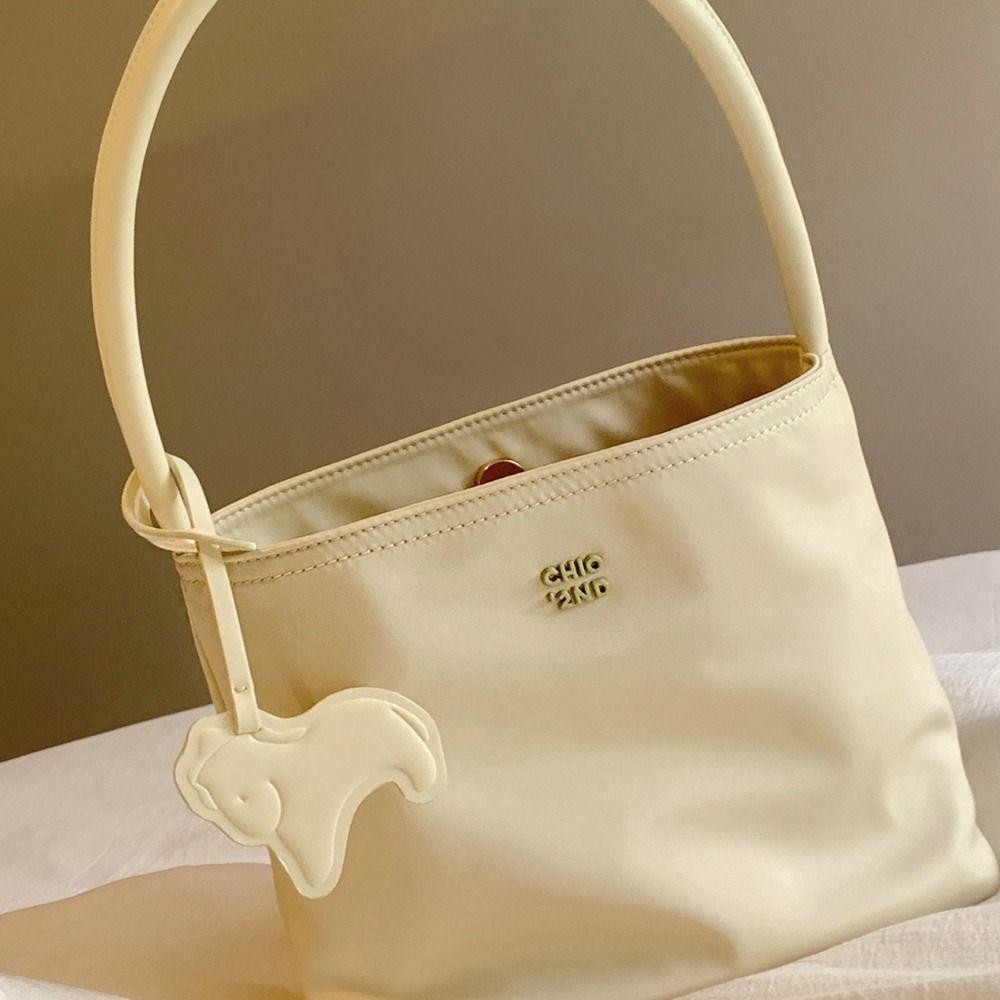 Sevenhome3e กระเป๋าโท้ทไนลอน, กระเป๋าถือสไตล์เกาหลี Letter Underarm Bag, Simple Pure Color Large Capacity All-match Oxford Cloth Shoulder Bag Travel