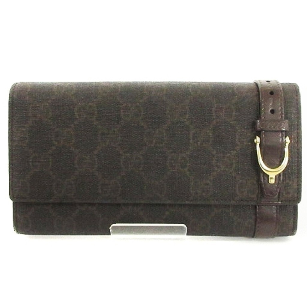 Gucci GG Supreme Long Wallet Long Wallet Leather Brown ■GY14 Direct from Japan Secondhand