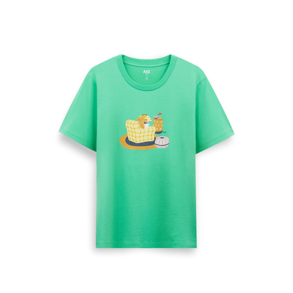 AIIZ (เอ ทู แซด) - เสื้อยืดคอกลมผู้หญิง พิมพ์ลายกราฟิก Women's Dog Graphic T-Shirt
