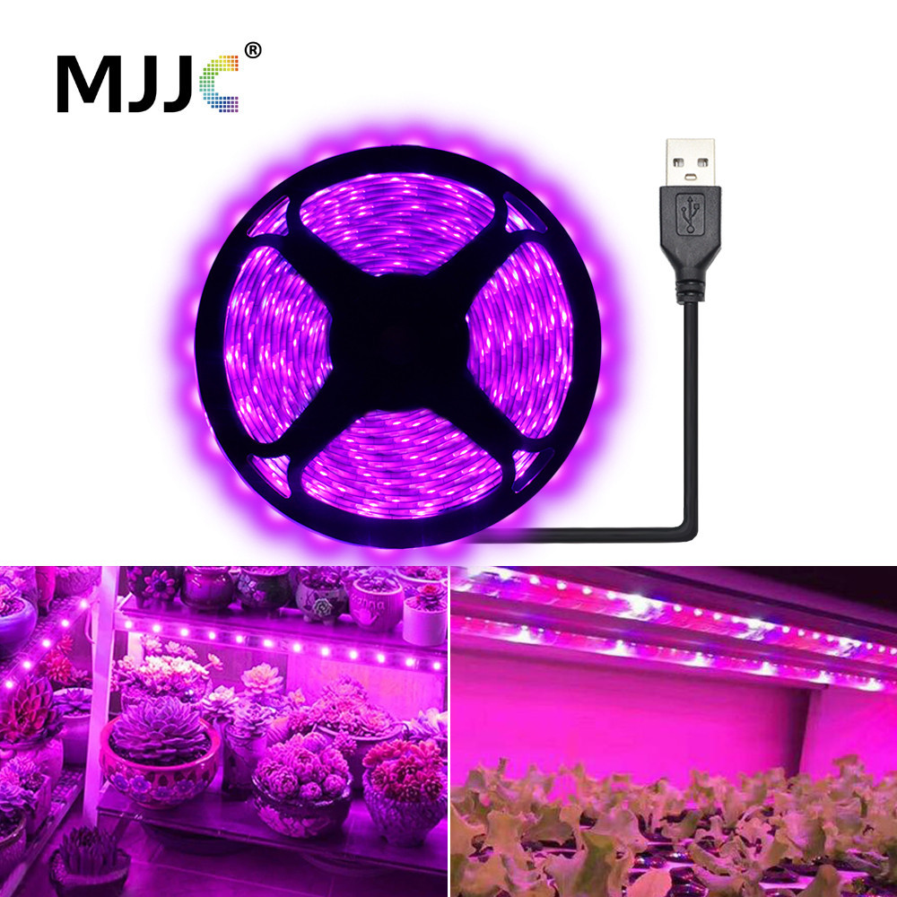5v 2835 USB LED Grow Strip Light Full Spectrum พืชปลูกเทปโคมไฟสําหรับผักดอกไม ้ เรือนกระจก Cultivo 1M 2M 3M 4M 5M
