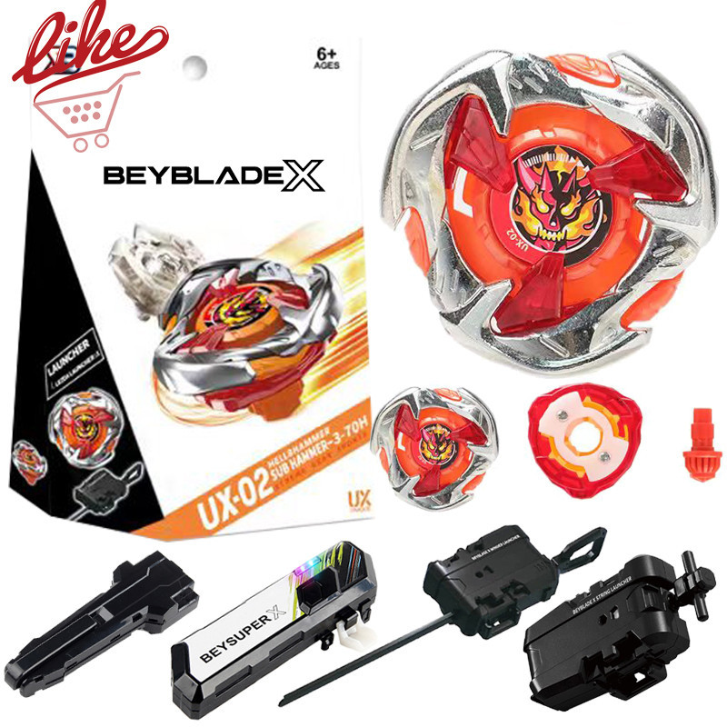 Beyblade X UX-02 Hell Shammer Beyblade Xtreme พร้อม Launcher Led Grip ชุดสําหรับ Beyblade Burst ของเล่นเด็กสําหรับเด็กของขวัญวันเกิด