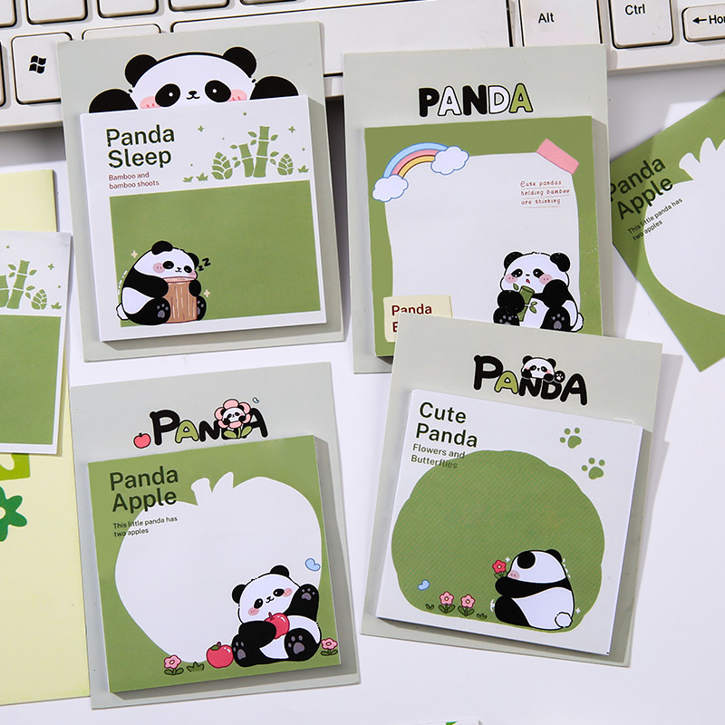 30 แผ ่ น Mini การ ์ ตูน Panda Series Memo Pad โรงเรียนสํานักงานแบบพกพา Note กระดาษ Sticky Notes