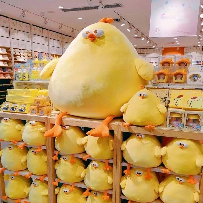 ไก่ตุ๊กตาขนาดใหญ่นั่งยองไก่ตุ๊กตาตุ๊กตาของเล่นตุ๊กตาหมอนน่ารัก แร็กดอลล์ ของขวัญวันเกิดชายหญิง