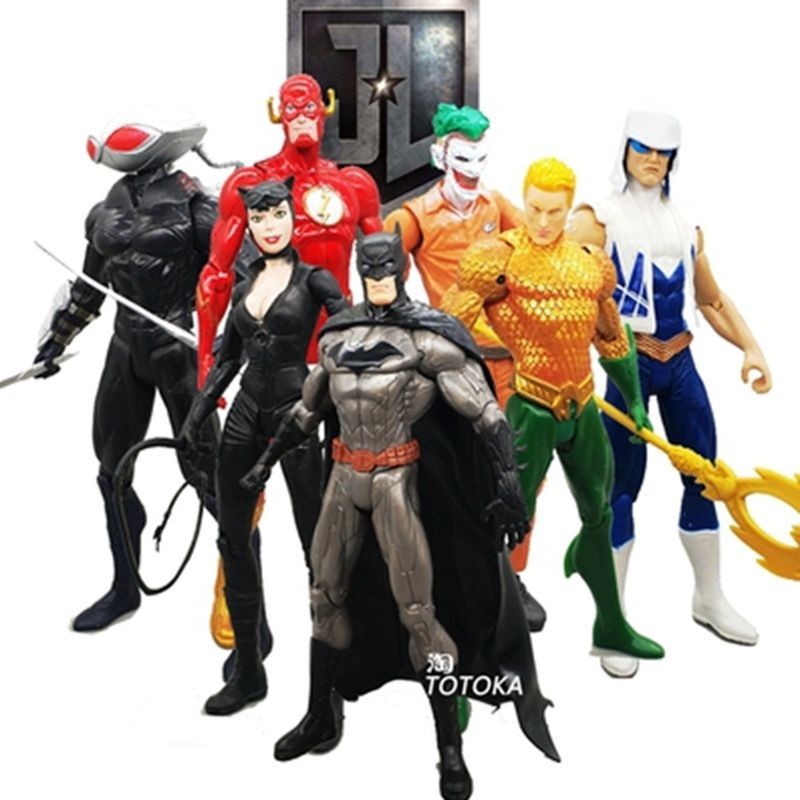 ขายร้อน Joint Movable ของเล่นเด็กของขวัญ Batman รูปสีเขียวโคมไฟ Superman Neptune Flash Wonder ผู้หญิง Justice League ตุ๊กตารูป