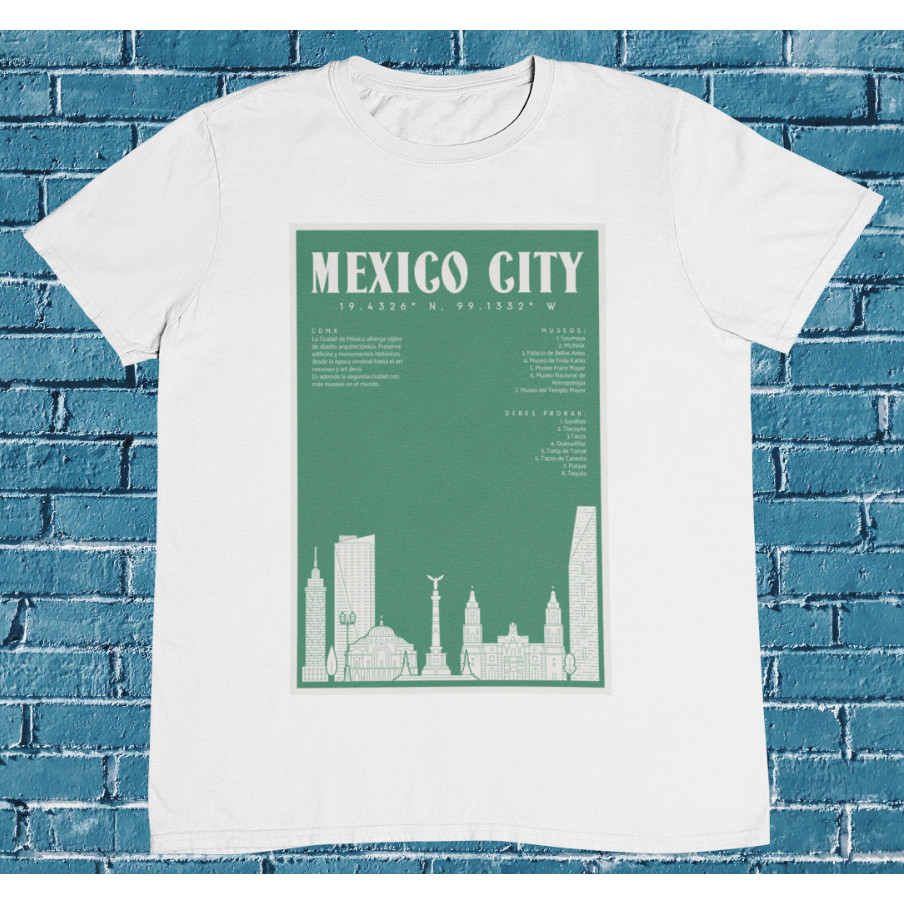 เสื้อยืด Mexico City - Mexico Touristic - ผ้าฝ้ายพรีเมี่ยม %100