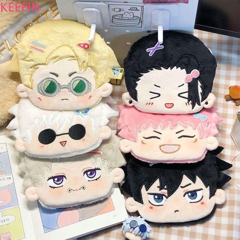 Keepin Jujutsu Kaisen กระเป๋าใส่เหรียญกระเป๋าสตางค์, Itadori Yuji Inumaki Toge Satoru Gojo กระเป๋าตุ๊กตา, แบบพกพา Nanami Kento ซิปกระเป๋าจี้ Guto Suguru ผู้ถือบัตรสาว
