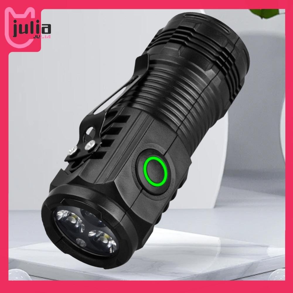 [ Julia1.th ] ไฟฉาย LED ขนาดเล ็ ก USB C แบบชาร ์ จไฟได ้ หมวกคลิปสําหรับแคมป ์ ปิ ้ งฉุกเฉิน