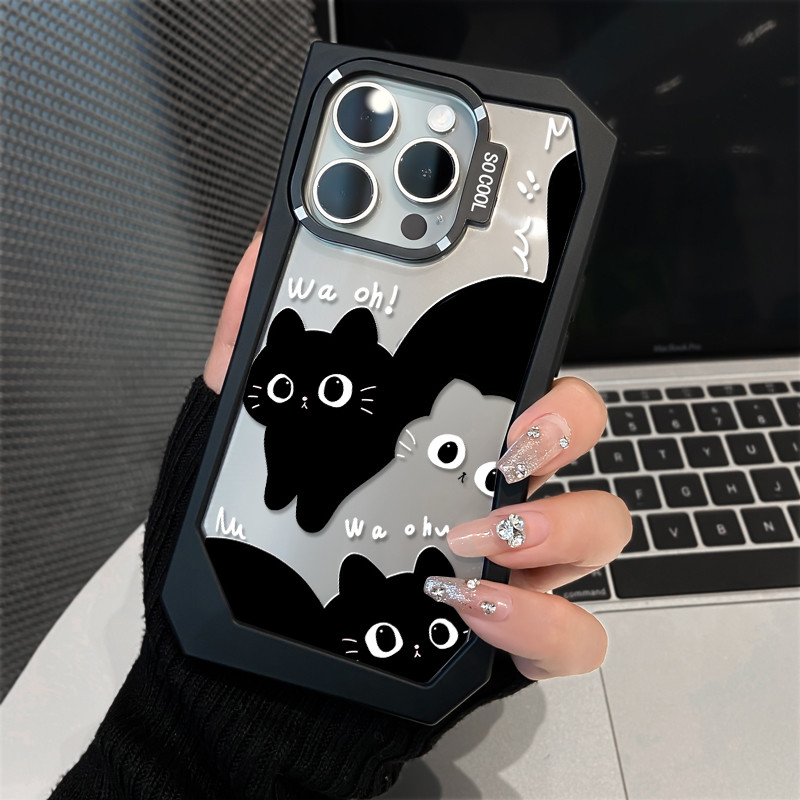 เหมาะสําหรับ iPhone กรณีไม่สม่ําเสมอ IP15PROMAX IP11 IP12 IP13 แมวน่ารัก IP14PLUS IP6 7 8 ins anti drop IPX IPAR IPXSMAX creative TPU เคสโทรศัพท์