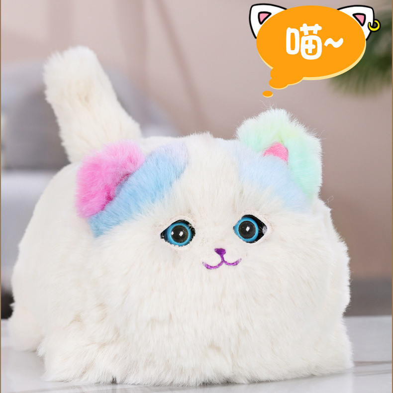 ของแท้ตุ๊กตาแมวตุ๊กตาสุนัขพูดคุยซ้ำติดตามไฟฟ้าจำลองแมวตุ๊กตาของเล่นสำหรับเด็ก ของเล่นแมว แมวพูดได้ แมวมีเสียง