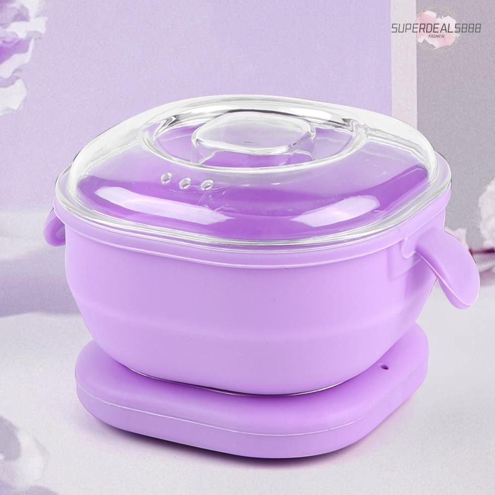 เครื่องอุ่นแว๊กซ์ร้อนไฟฟ้า เครื่องอุ่นแว๊กซ์ซิลิโคน 100W 400ml สําหรับกําจัดขน [SuperDeals888.th]