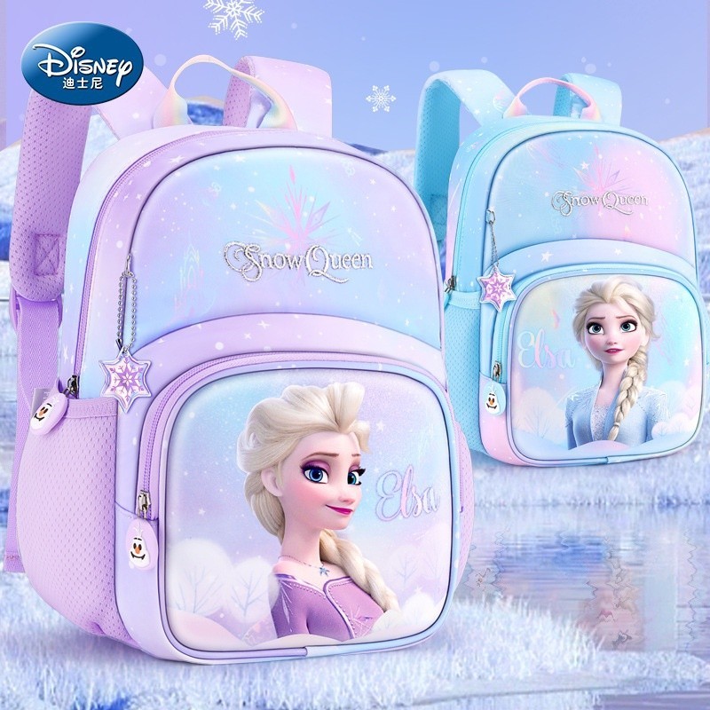 [การอนุญาตของแท้] Disney โรงเรียนอนุบาลกระเป๋านักเรียนหญิง Elsa Princess Girl ลด Burden น้ําหนักเบากระเป๋าเป้สะพายหลังขนาดเล็ก Outing Travel