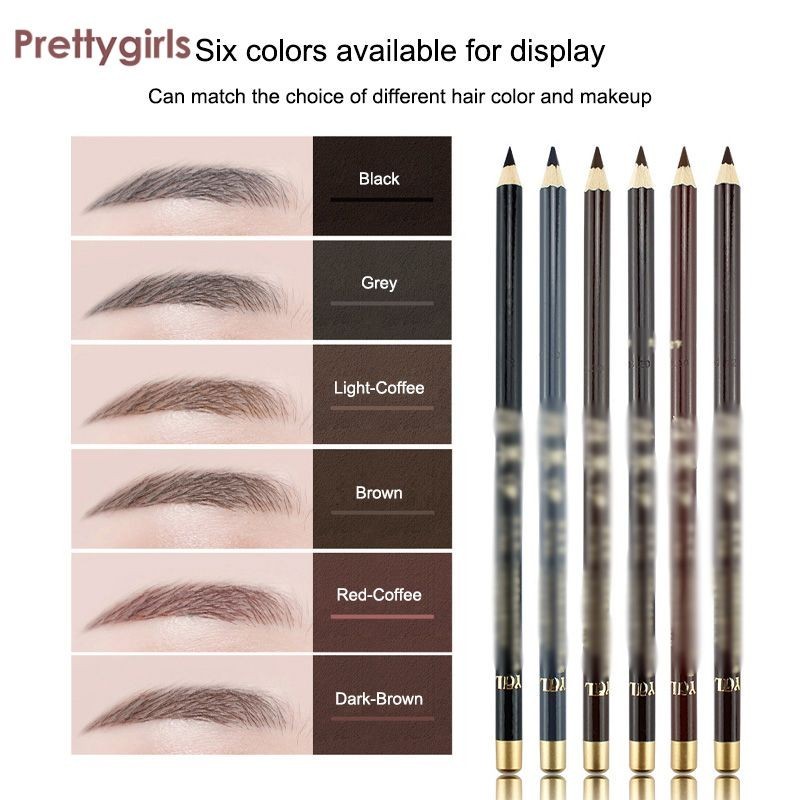 PY.th ดินสอเขียนคิ้ว กันน้ํา ติดทนนาน เนื้อเนียน สีสวย มีให้เลือกด้วยกัน 6สี ราคาถูกไม่ซีดจางง่าย
