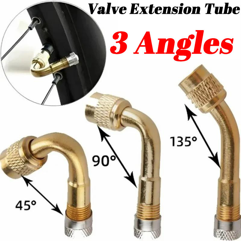 รถ Tyre Valves Inflation Extension Tube - อะแดปเตอร์ 45/90/135 องศา - Universal, คุณภาพสูง - รถจักรยานยนต์ Bike Tyre Valve Connector อุปกรณ์เสริม