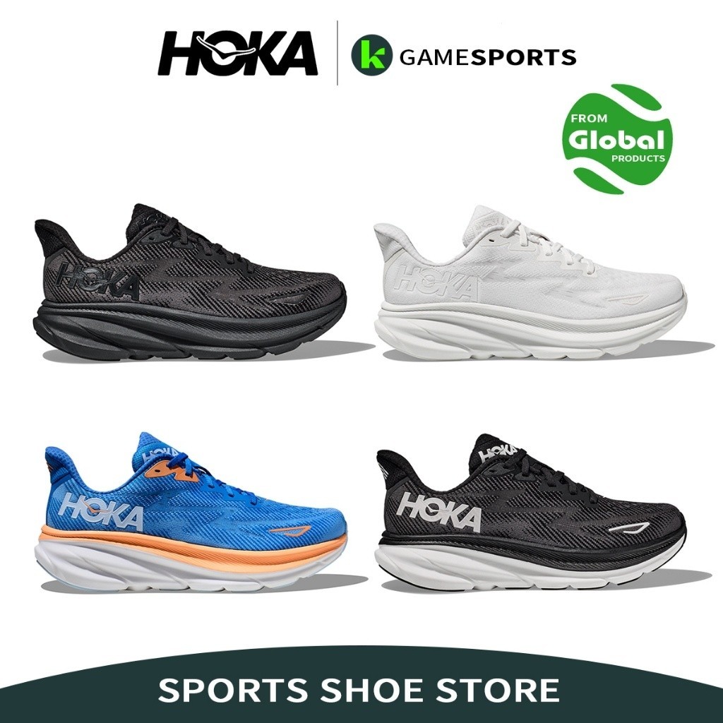 2024 Hoka oneone clifton 9 รองเท้าวิ่ง Jogging กีฬาผู้ชายผู้หญิง Shock Absorption น้ําหนักเบา Breath