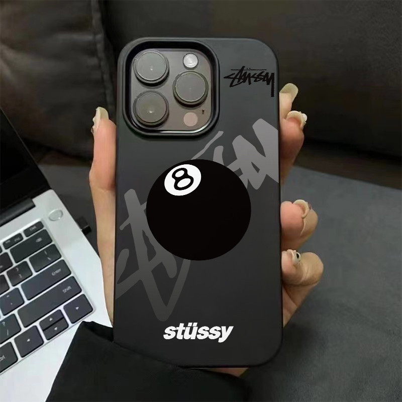 เคสไอโฟน16 15 14 13 12 11 Pro Max Phone Case กันกระแทก Tide brand black billiard No. 8 Compatible เคส iPhone 16PM,16Plus,X/XS, XR,7+,8Plus