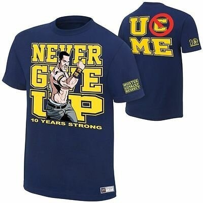 เสื้อยืดลำลอง [hot Wwe tshirt] WWE เสื้อยืด เก็บเงินปลายทางได้ เสื้อมวยปล้ำ John Cena สีน้ำเงิน เสื้