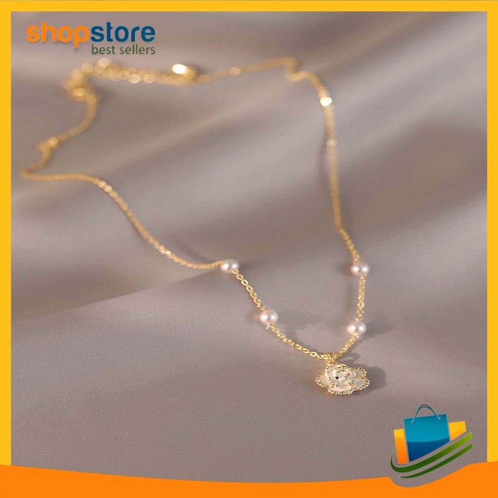 MAWAR สร้อยคอทองคําลายดอกไม้ดอกกุหลาบที่สวยงามสําหรับผู้หญิง SSB 1179