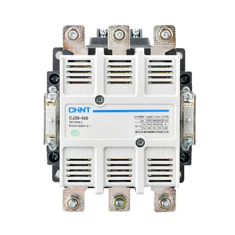 Chint CJ20-63 CJ20-100 CJ20-160 CJ20-250 CJ20-400 AC 220V 380V 63A 100A 160A 250A 630A แม่เหล็กไฟฟ้า 3 เฟสคอนแทค AC