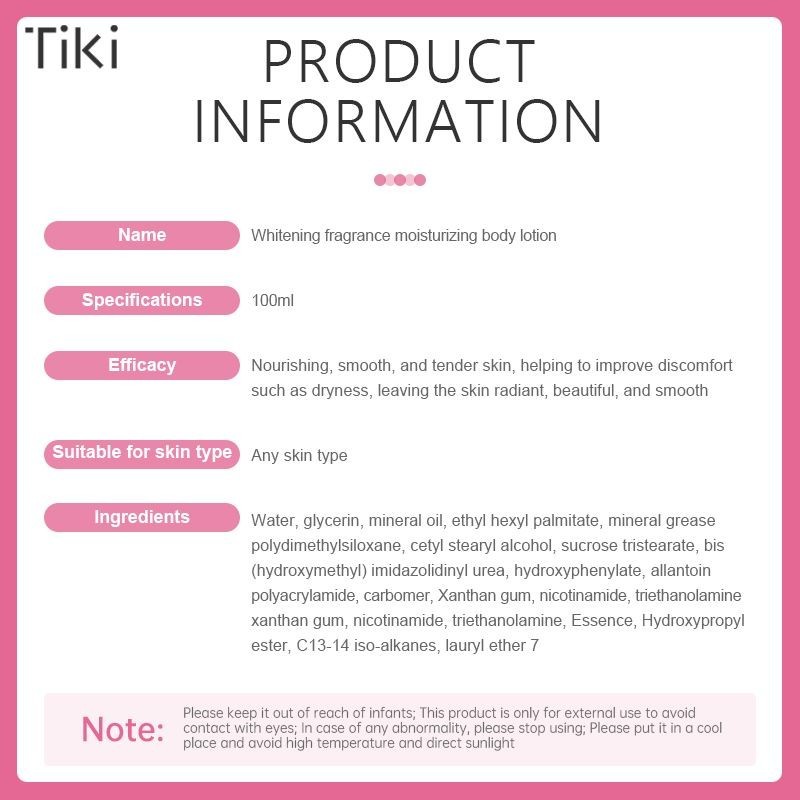 TiKi.thWhitening Fragrance Body Lotion Moisturizing Body Lotion Body Care Lotion-TK