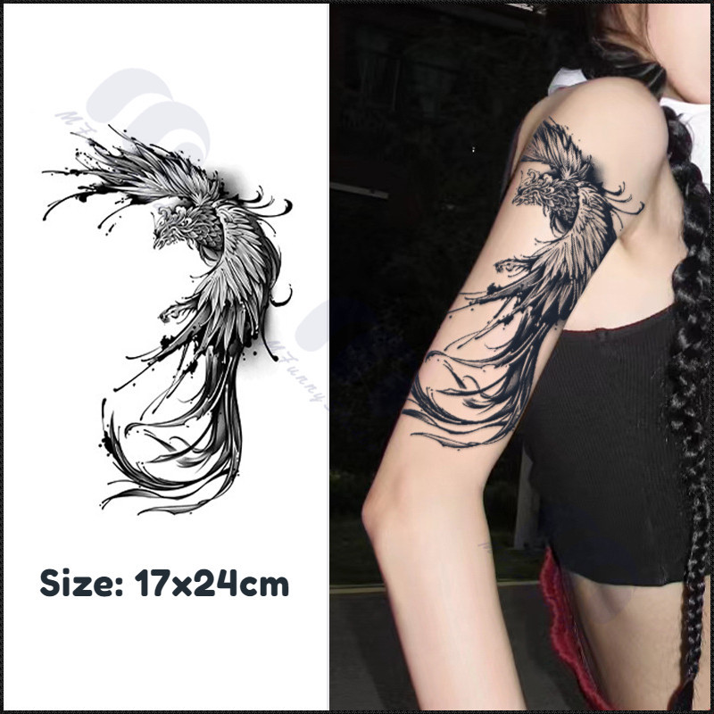 【MF Magic Tattoo】Phoenix สติกเกอร์ชั่วคราว Tattoo สติกเกอร์กันน้ําติดทนนาน 15 วัน
