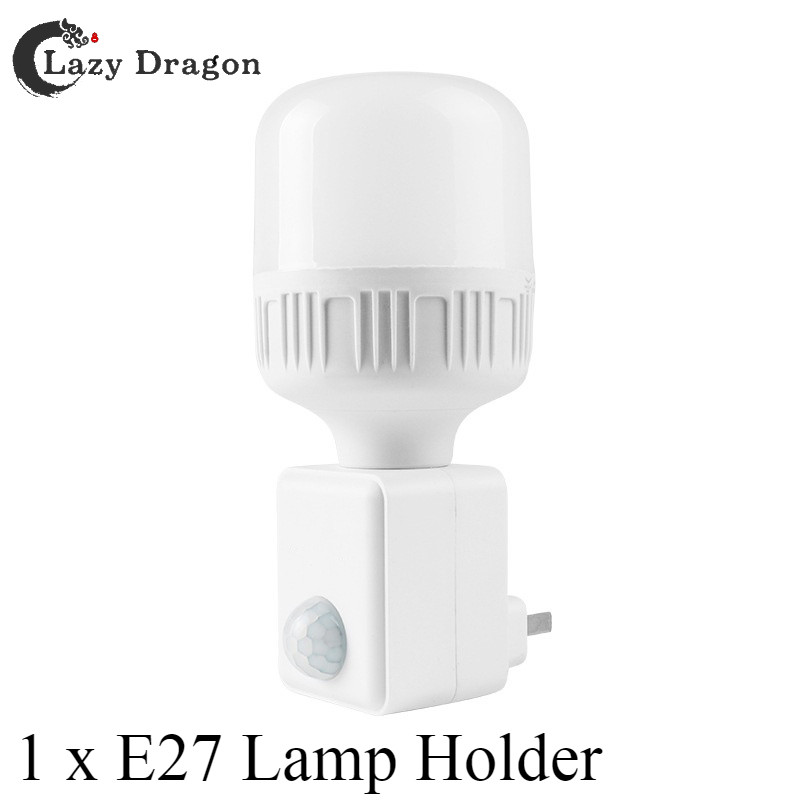 E27 อินฟราเรดเหนี่ยวนําโคมไฟผู้ถือซ็อกเก็ต IR Human Body Sensing ผู้ถือโคมไฟติดผนังอัตโนมัติอัจฉริยะหลอดไฟ LED ซ็อกเก็ตสําหรับ Home