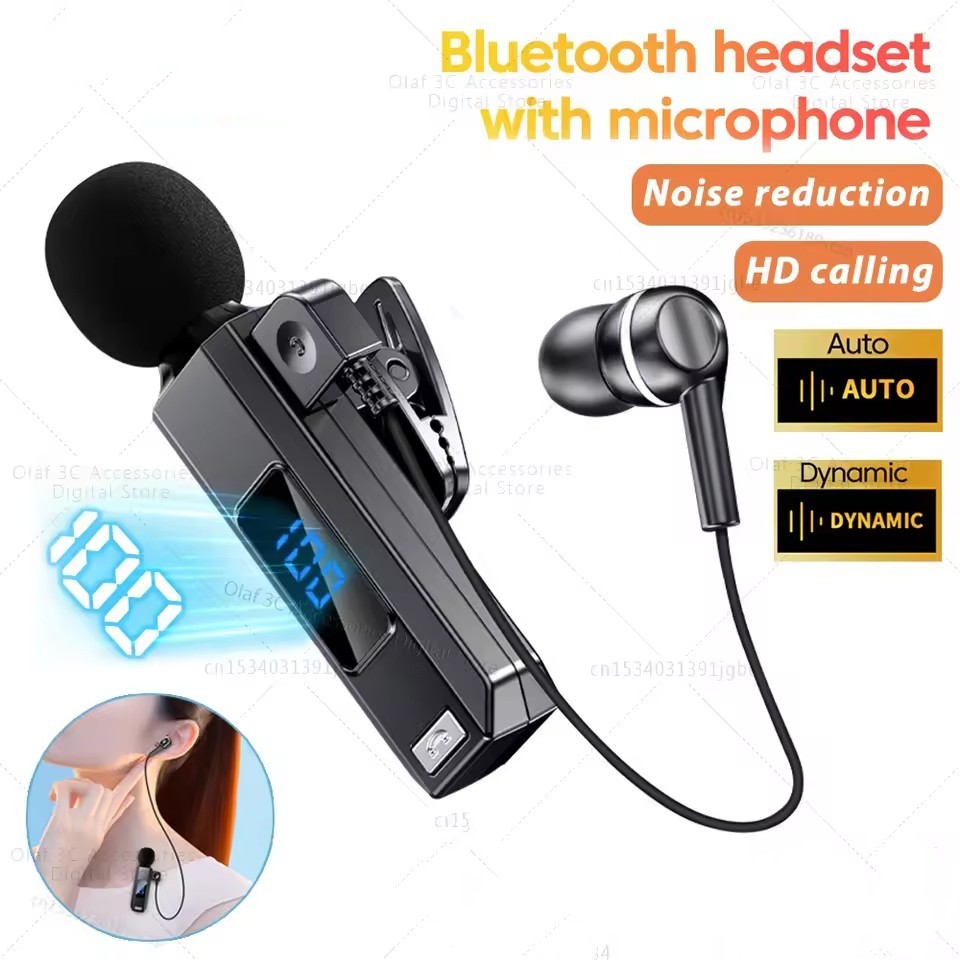 Bonine V5.5 หูฟังแบบคอปก หูฟังไร้สายบลูทูธพร้อมไมโครโฟน HD Calling หูฟังตัดเสียงรบกวนกีฬาชุดหูฟังไฮไ