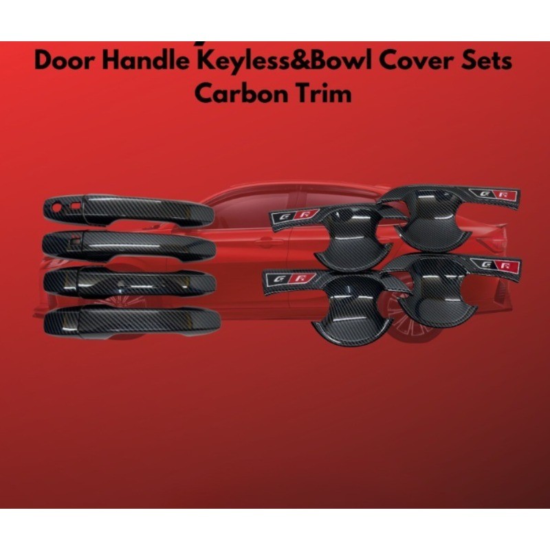 TOYOTA NEW YARIS ATIV/VIOS 2023-2026 Carbon Trim/Glossy Back Door Handle & Bow Protector Cover Accessories