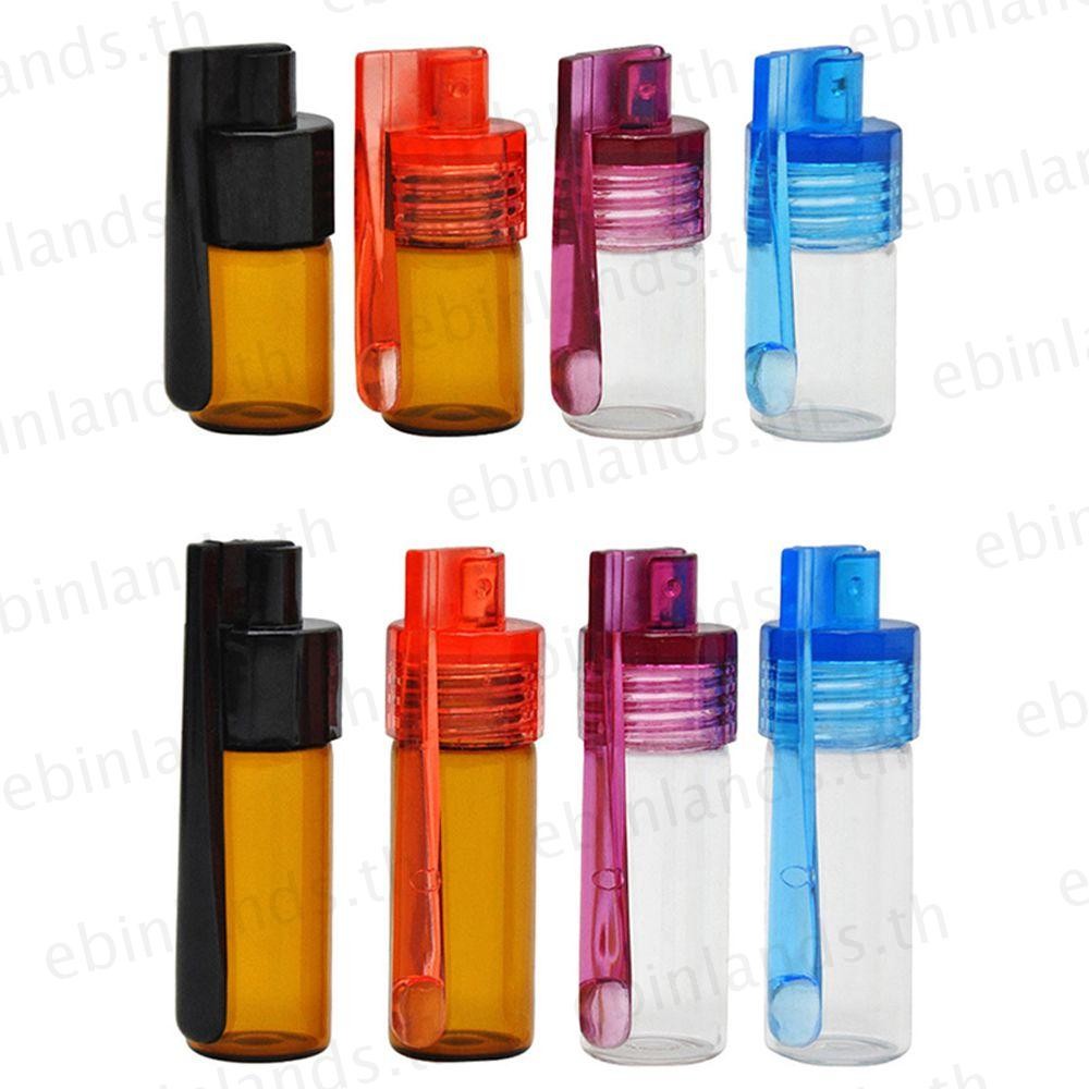 Edonlands กล่องยาสีสุ่มแก้ว Vial พร้อมช้อนพลิกขวดรีฟิล