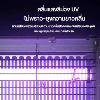 เครื่องดักยุงไฟฟ้า UVแสงม่วงล่อยุง แรงลมดูดยุง เครื่องช็อตยุง (10-60m²)