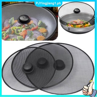 Oil Splash Proof Mesh Cover Black Grease Splatter Screen Frying Pan Lid Home Spill Proof Mesh Cover Splash Guard Splatter Screen