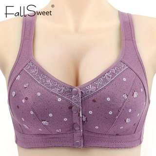 【12H จัดส่งที่รวดเร็ว】FallSweet 1/3 ชิ้นปิดด้านหน้าขนาดบวกชุดชั้นในผ้าฝ้ายไร้สายบราเสื้อกั๊กประเภท 38-50BC
