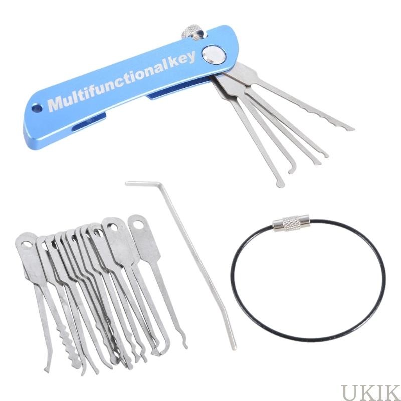 Ukik Folding Quick Opener Lock Pick Stainless Steel 5 in 1 Folding Multitool Lock Pick