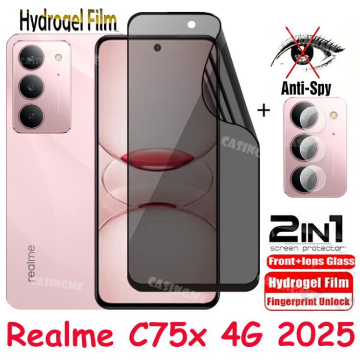 สําหรับrealme C75X 4G Softความเป็นส่วนตัวHydrogelฟิล์มAnti-Spyคลุมทั้งหมดป้องกันหน้าจอAnti Peekความเ