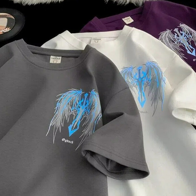 M-8xl เกาหลีอินเทรนด์สีแดงแขนสั้น Tee Men Plus Size T เสื้อลําลองหลวมขนาดใหญ่ - รูปที่ 7