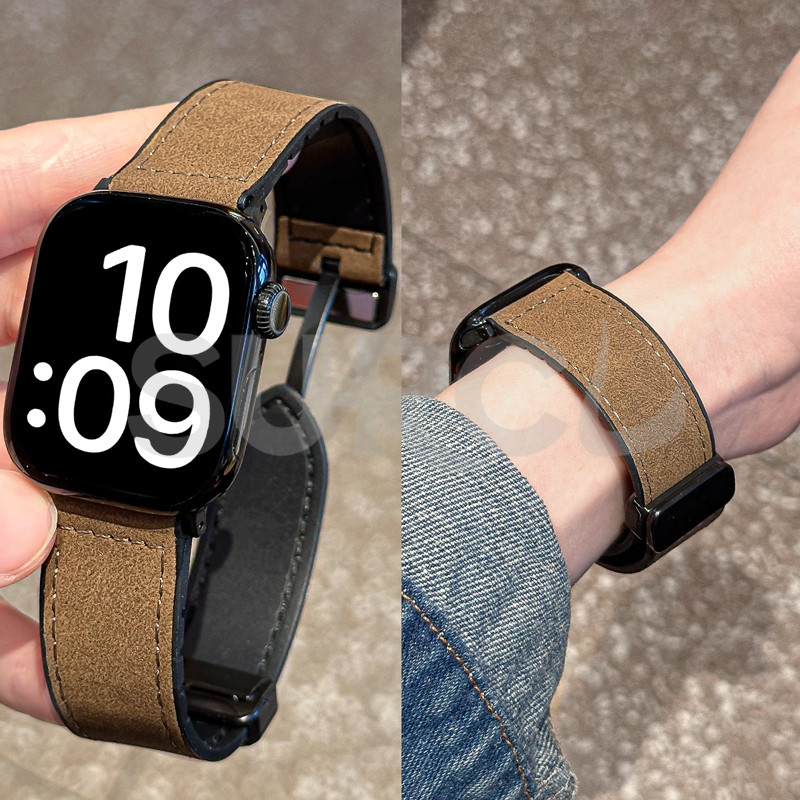 หัวเข็มขัดแม่เหล็กสายหนังสําหรับ HUAWEI นาฬิกา Fit 3 Fit 2 20 มม.22 มม.สําหรับ Smart Watch Gt 5 46 มม.GT4 3 pro 43 มม.Gt2 2e 42 มม.48 มม.Glazy นาฬิกา 7 6 44 40 สายรัดข้อมือผู้ชาย