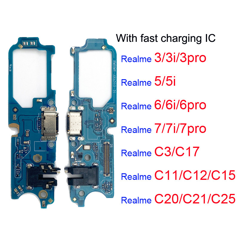 Fast ชาร์จพอร์ต Board Pin สําหรับ Realme 3 5 6 7 Pro 3i 5i 6i 7i C3 C11 C12 C15 C17 C20 C21 C25